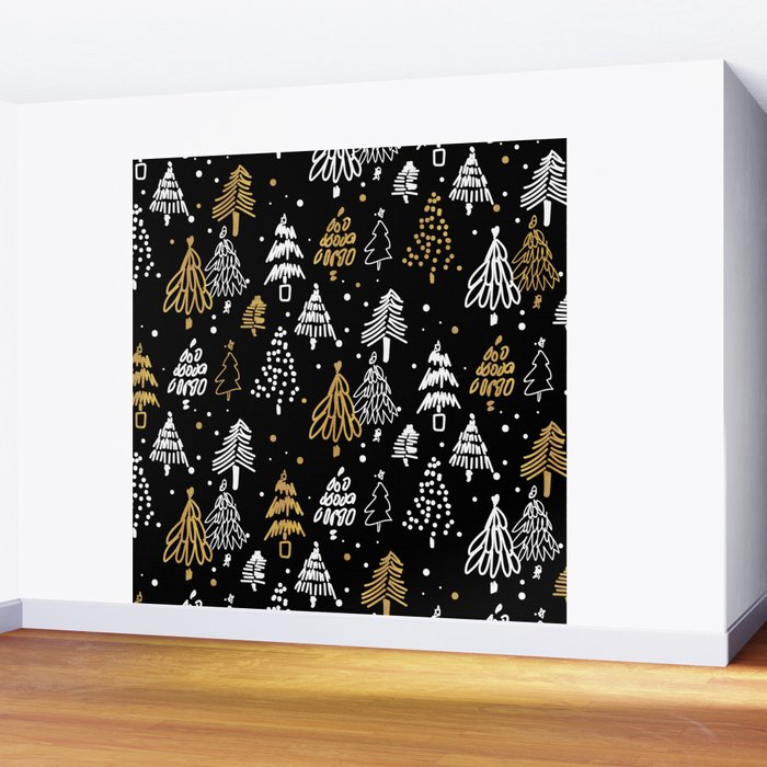 Christmas Tree Pattern Wall Mural Gallery Image 2