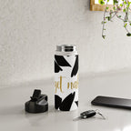 Get Naked Funny, Tropical Palm, Black, White and Gold Water Bottle Gallery Image 5
