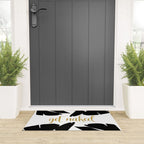 Get Naked Funny, Tropical Palm, Black, White and Gold Welcome Mat Gallery Image 3
