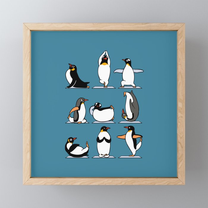 Penguin Yoga Mini Art Print Gallery Image 1