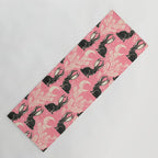 Jackalope - pink and black Yoga Mat Gallery Image 1