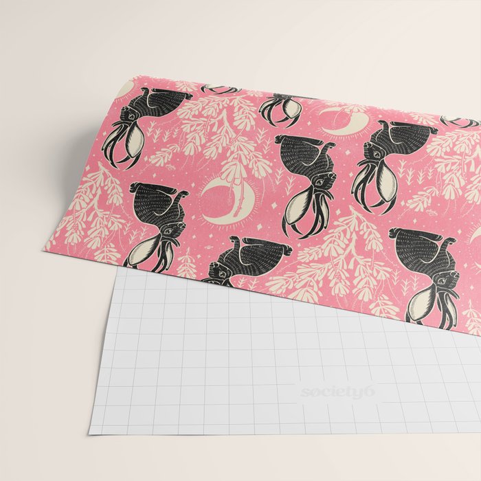 Jackalope - pink and black Wrapping Paper Gallery Image 2