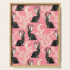 Jackalope - pink and black Serving Tray Gallery Image 1