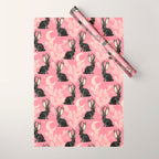 Jackalope - pink and black Wrapping Paper Gallery Image 1