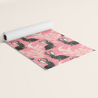 Jackalope - pink and black Yoga Mat Gallery Image 2