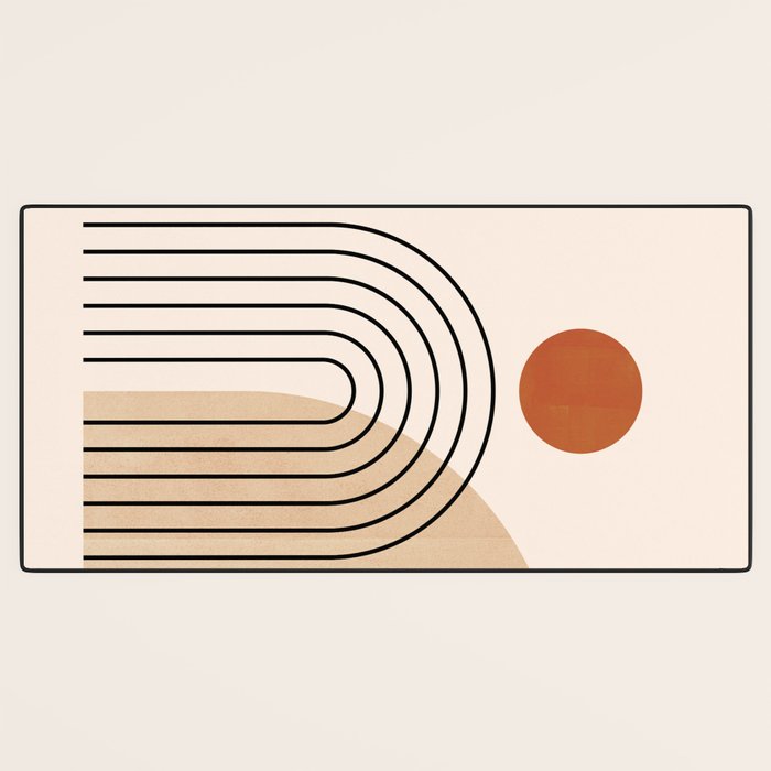 Abstraction_NEW_SUN_DAWN_MOUNTAINS_LINE_POP_ART_008B Desk Mat Gallery Image 3