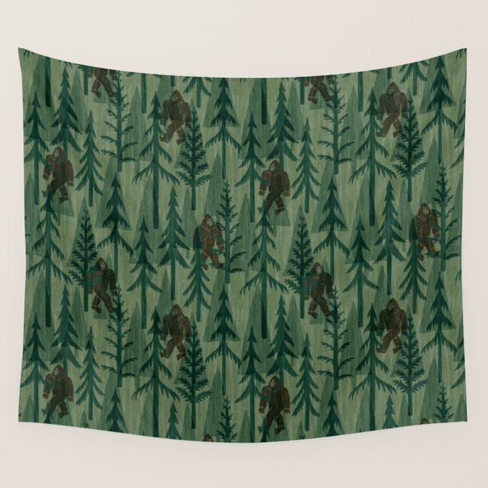 Subtle Sasquatch - Forest  Wall Tapestry Gallery Image 4