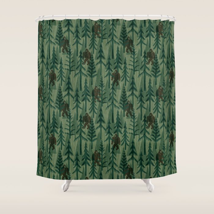 Subtle Sasquatch - Forest  Shower Curtain Gallery Image 1