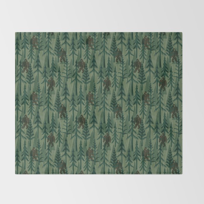 Subtle Sasquatch - Forest  Throw Blanket Gallery Image 2