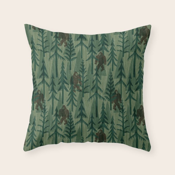 Subtle Sasquatch - Forest  Throw Pillow Gallery Image 6