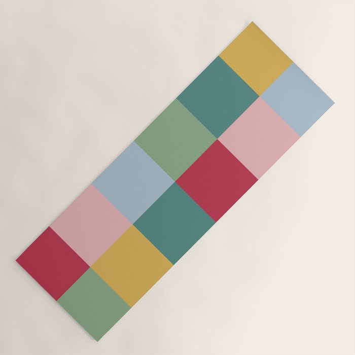 Bold Colorful Checks Pattern - Large XXII Yoga Mat Gallery Image 1