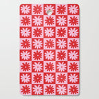 Pink & Red Checkerboard Flower Pattern Cutting Board Gallery Image 1