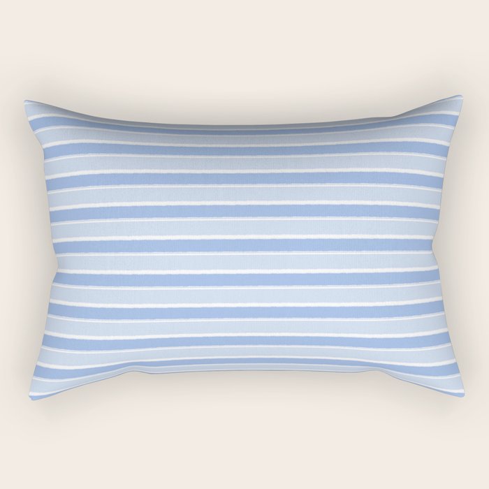 Baby Blue Cottage Stripes Pattern Rectangular Pillow Gallery Image 2