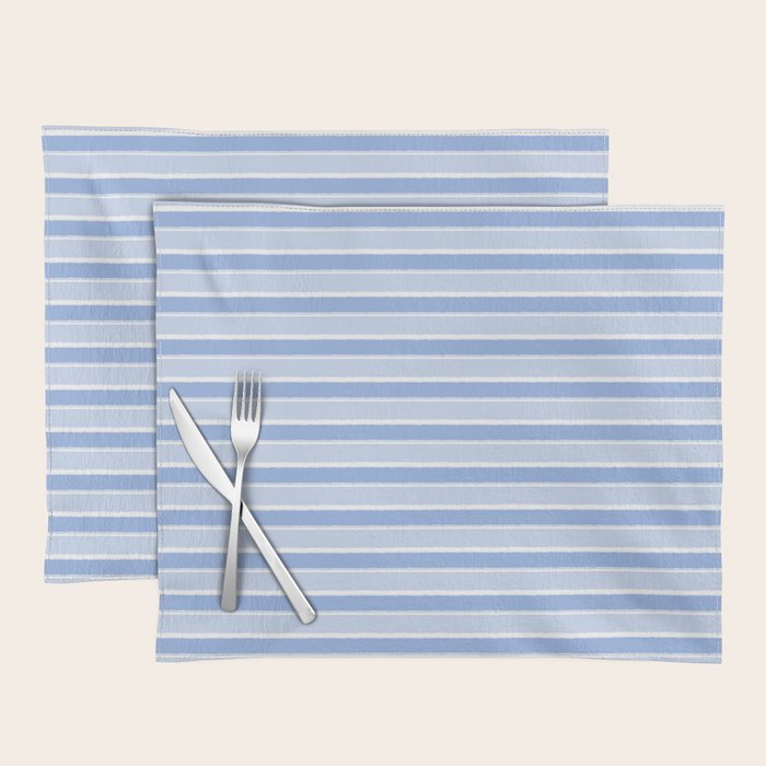 Baby Blue Cottage Stripes Pattern Placemat Gallery Image 1
