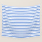 Baby Blue Cottage Stripes Pattern Wall Tapestry Gallery Image 4