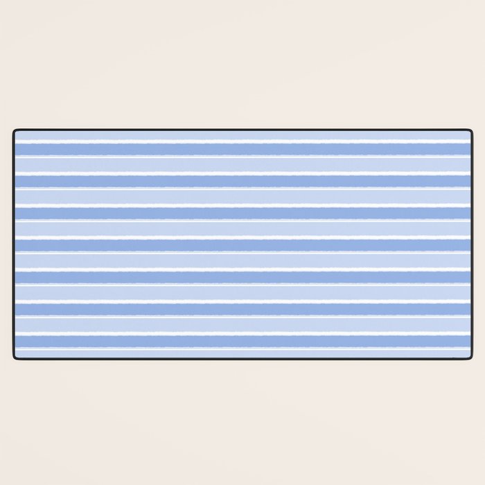 Baby Blue Cottage Stripes Pattern Desk Mat Gallery Image 3