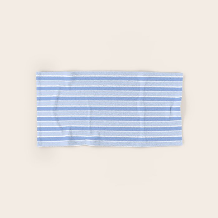 Baby Blue Cottage Stripes Pattern Bath Towel Gallery Image 1