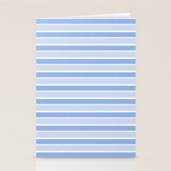 Baby Blue Cottage Stripes Pattern Stationery Card Gallery Image 1