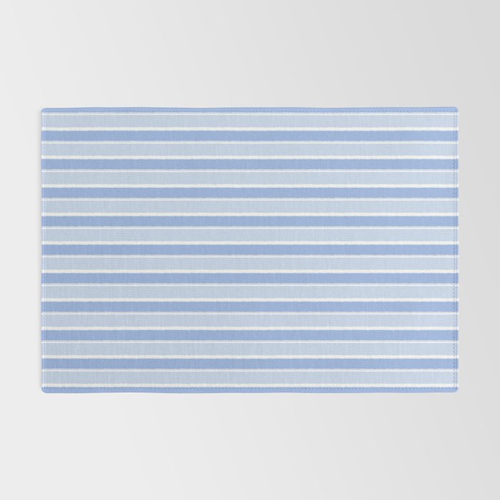Baby Blue Cottage Stripes Pattern Rug Gallery Image 2