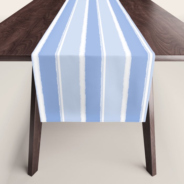 Baby Blue Cottage Stripes Pattern Table Runner Gallery Image 1