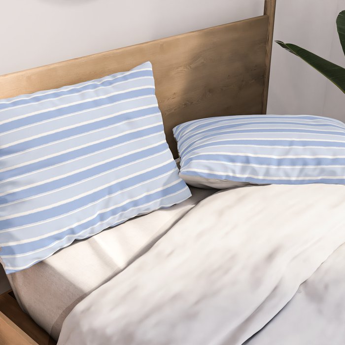 Baby Blue Cottage Stripes Pattern Pillow Sham Gallery Image 2