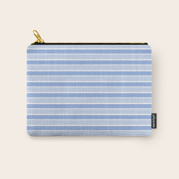 Baby Blue Cottage Stripes Pattern Carry All Pouch Gallery Image 1