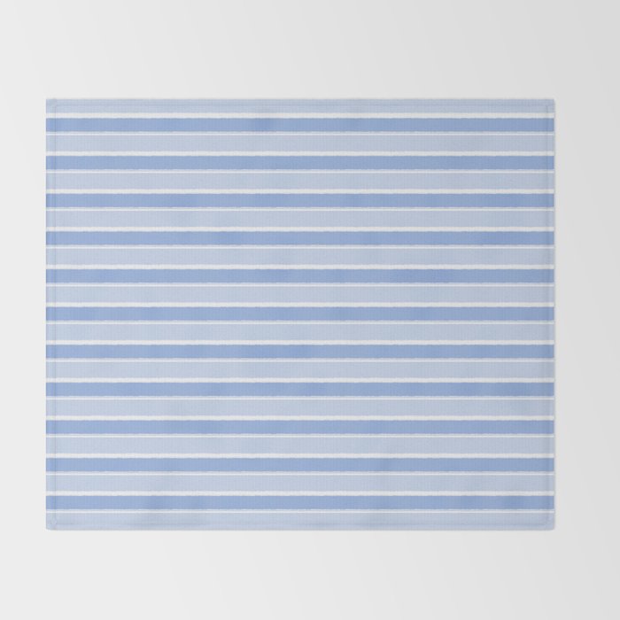 Baby Blue Cottage Stripes Pattern Throw Blanket Gallery Image 2