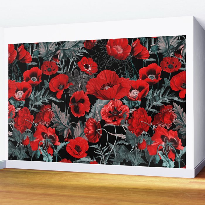 Poppy Garden Wall Mural Gallery Image 2