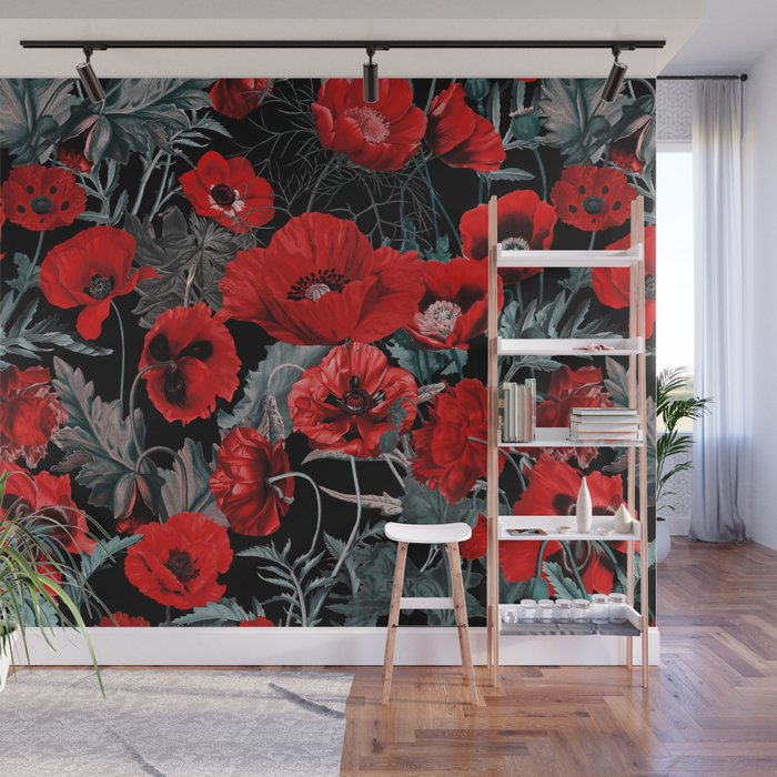 Poppy Garden Wall Mural Gallery Image 1