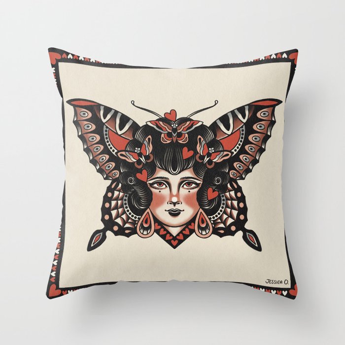 Queen of my heart (black hair) Throw Pillow Gallery Image 6