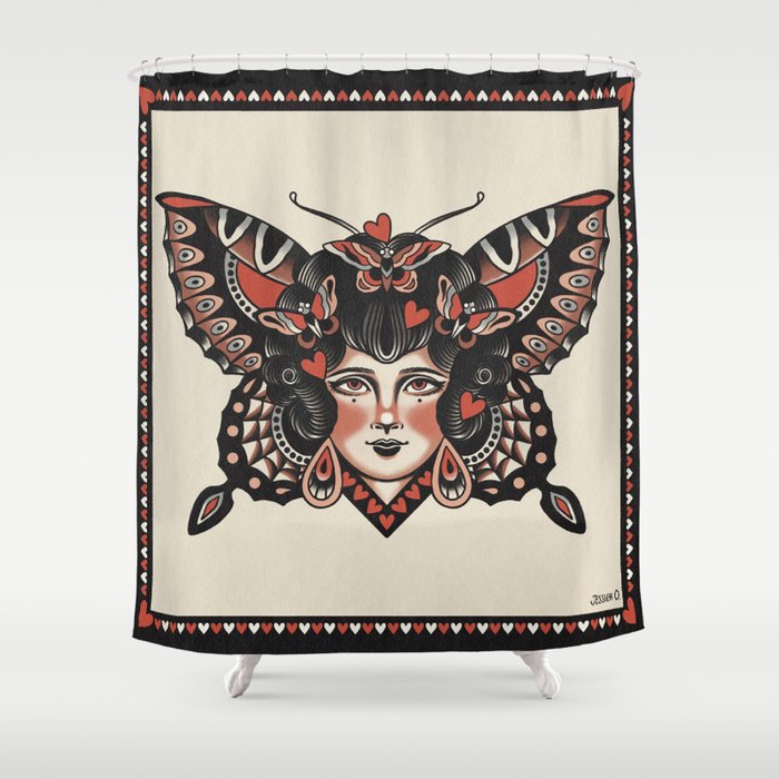 Queen of my heart (black hair) Shower Curtain Gallery Image 1