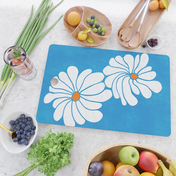 daisy 1967, denim blue Cutting Board Gallery Image 2