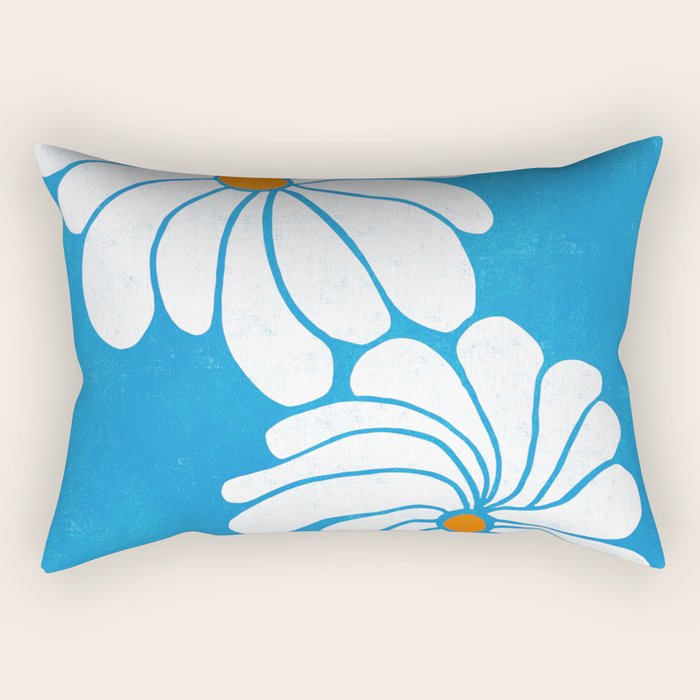 daisy 1967, denim blue Rectangular Pillow Gallery Image 1