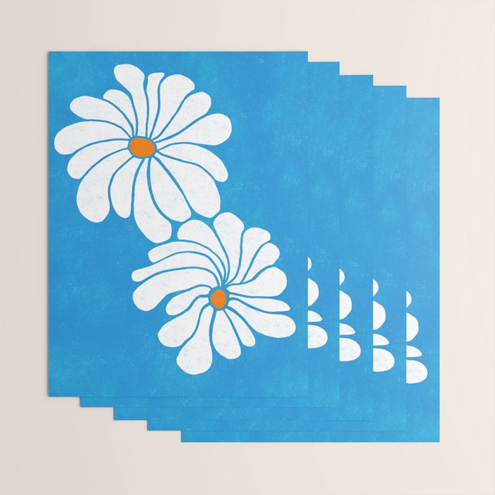 daisy 1967, denim blue Wrapping Paper Gallery Image 3