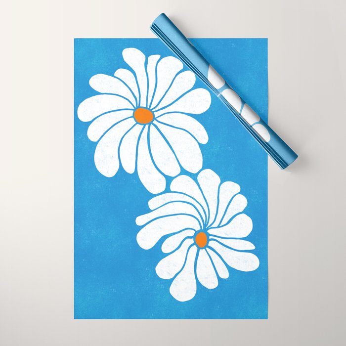 daisy 1967, denim blue Wrapping Paper Gallery Image 1