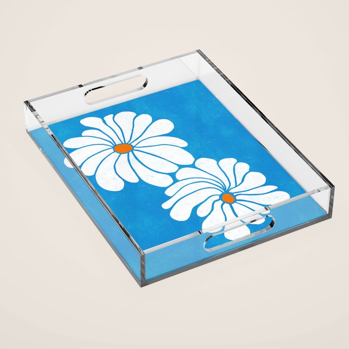 daisy 1967, denim blue Acrylic Tray Gallery Image 1