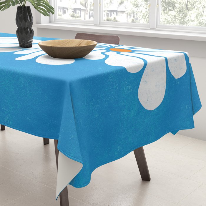 daisy 1967, denim blue Tablecloth Gallery Image 3