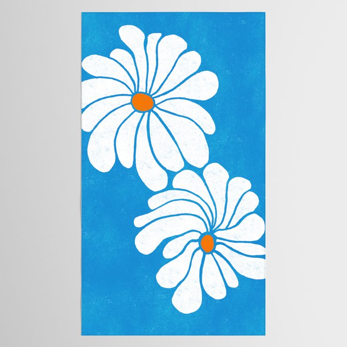 daisy 1967, denim blue Tablecloth Gallery Image 2