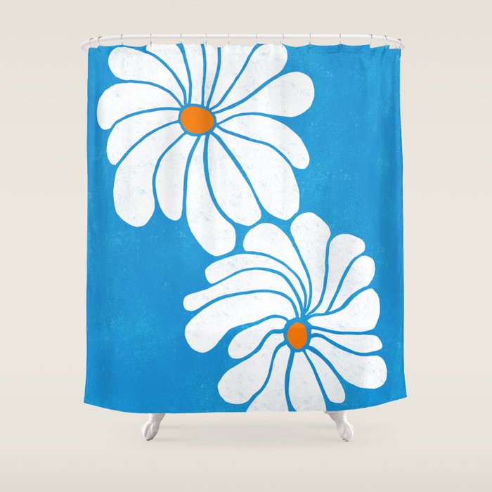 daisy 1967, denim blue Shower Curtain Gallery Image 1