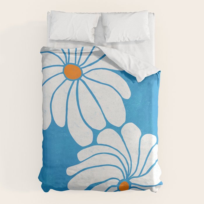 daisy 1967, denim blue Duvet Cover Gallery Image 1
