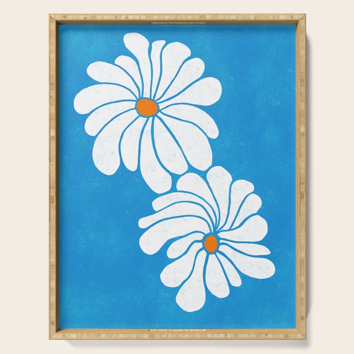daisy 1967, denim blue Serving Tray Gallery Image 1