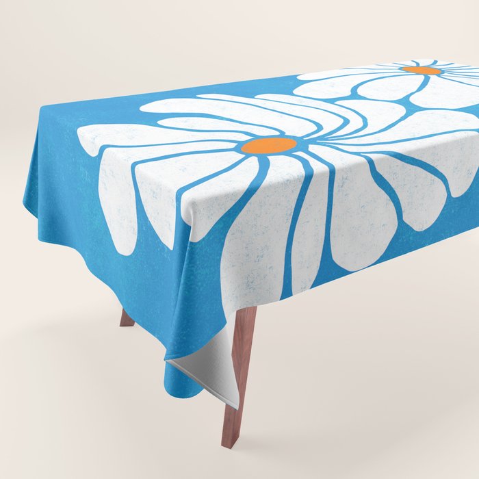 daisy 1967, denim blue Tablecloth Gallery Image 1