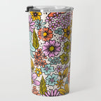 Retro Flower Power - Spring Palette Travel Mug Gallery Image 3