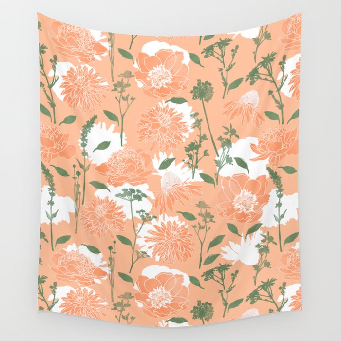 Modern floral blooms PGM7 Wall Tapestry Gallery Image 4