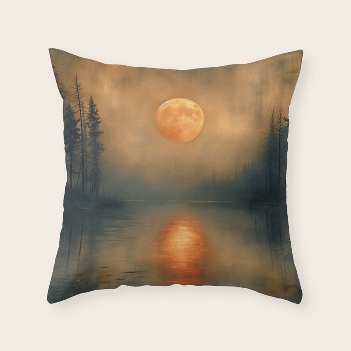 Moon Lake II Throw Pillow Gallery Image 1