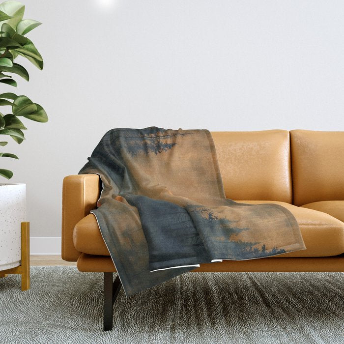 Moon Lake II Throw Blanket Gallery Image 1