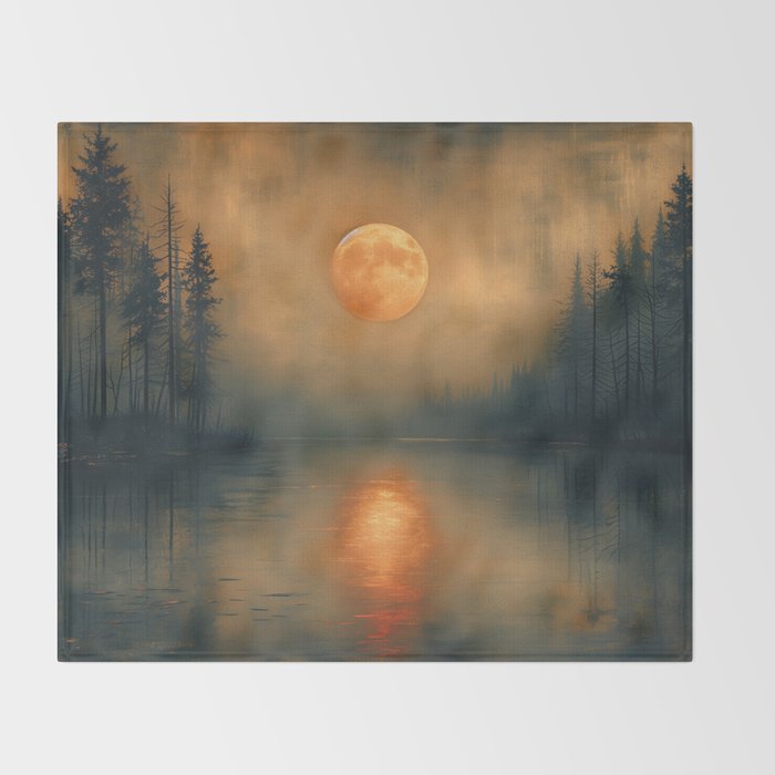 Moon Lake II Throw Blanket Gallery Image 2