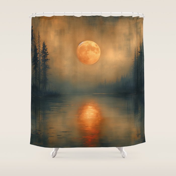 Moon Lake II Shower Curtain Gallery Image 1