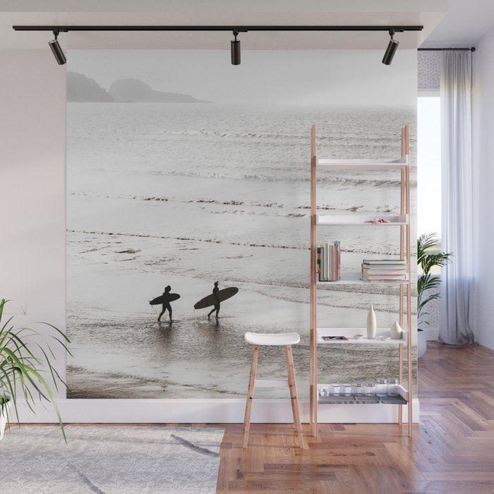 Surfer Black and White Wall Mural Gallery Image 1