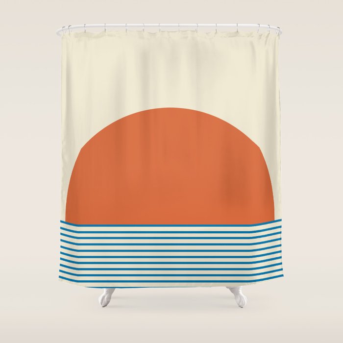 Sunrise Sunset IV - Orange Blue Shower Curtain Gallery Image 1